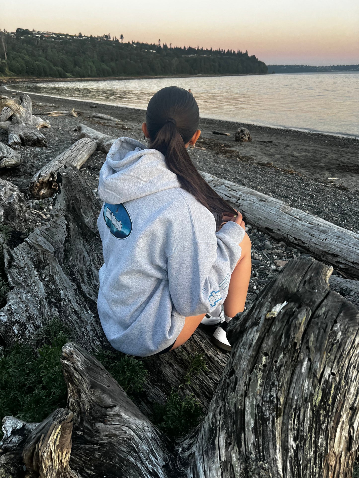 Grey Quad-Hit Surf Hoodie
