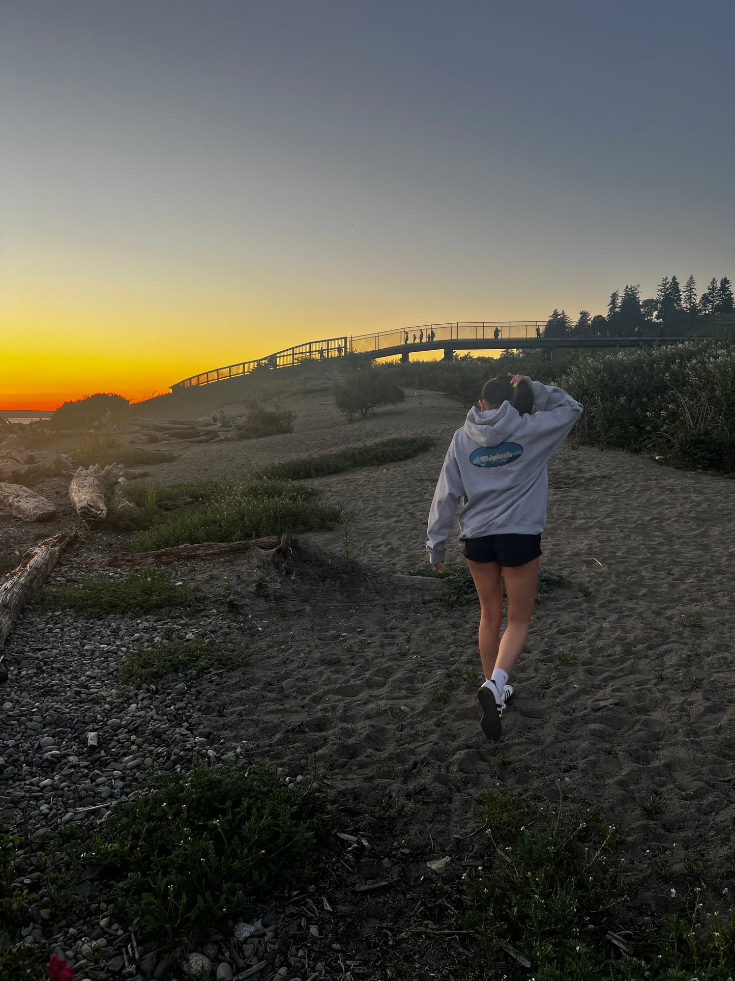 Grey Quad-Hit Surf Hoodie